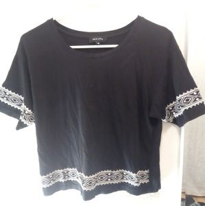Black T-Shirt With White Details